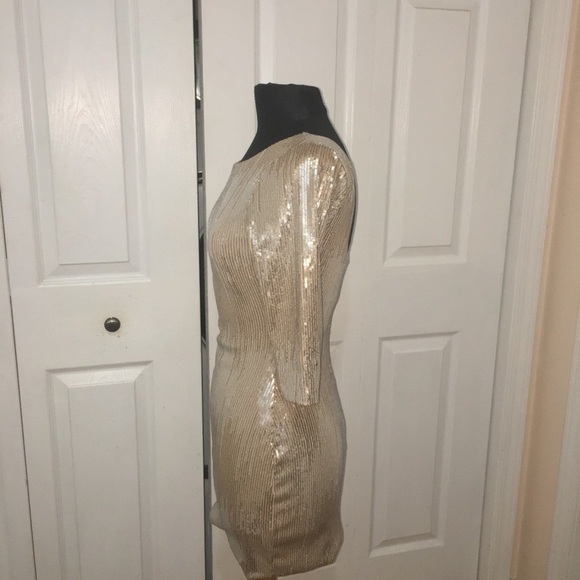 As U Wish gold sequin dress. - Picture 2 of 7